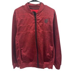 Rocawear Red Full Zip Fleece Lined Bomber‎ Track Jacket Medium Streetwear Sporty